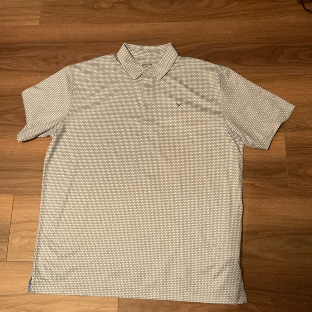 Callaway White Textured Polo Shirt